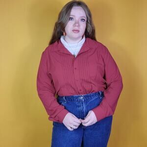 Covington Red Button Up Shirt, XL